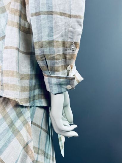 BURBERRY Ensemble d'été en lin tartan chemise...