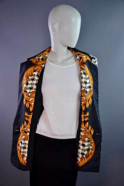 GENNY - Veste blazer en twill de soie pied...