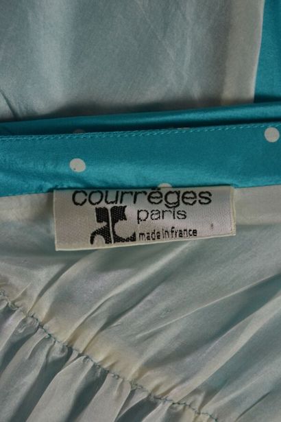 COURRÈGES PARIS Robe cocktail en soie bleu...