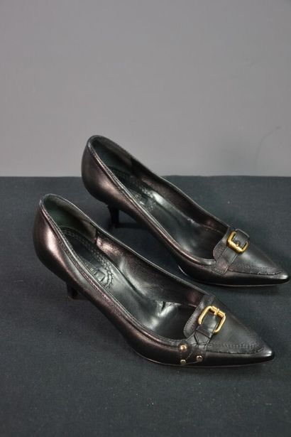 CELINE PARIS Escarpins noirs à boucle - T...