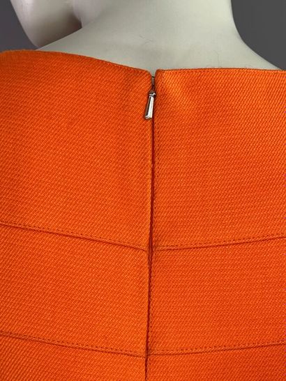 COURRÈGES PARIS - Robe orange en sergé de...