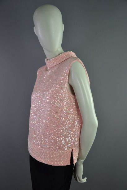 TED LAPIDUS Top sans manches en laine rose...
