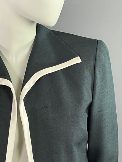 CHRISTIAN DIOR Veste en soie sauvage noire...