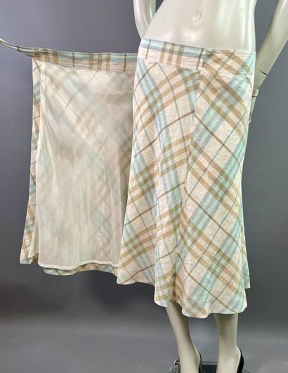 BURBERRY Ensemble d'été en lin tartan chemise...