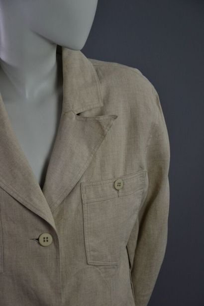 COURREGES Paris femme Saharienne en lin naturel...