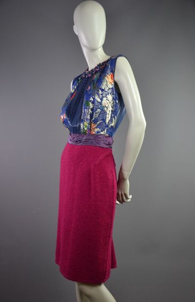 LOUIS VUITTON Robe en tweed lurex et strass...