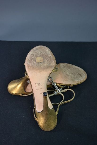 CHRISTIAN DIOR Escarpins ouverts cuir maé...