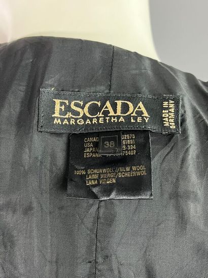 ESCADA Gilet en laine noir brodé de fleurs...