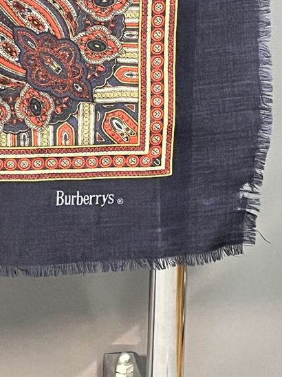 BURBERRYS' Etole en étamine de laine bleu...