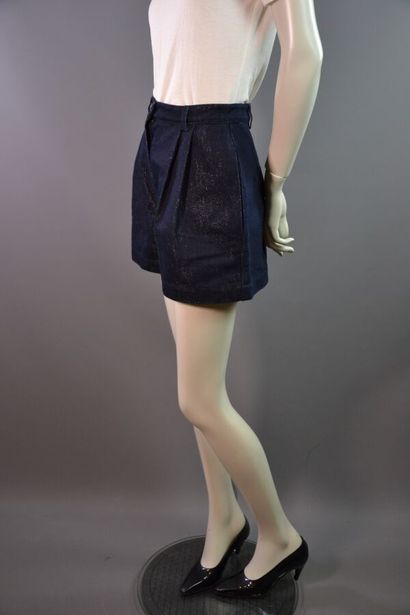 ALAIA Paris Short en denim et lurex -Env....