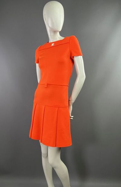 COURRÈGES HYPERBOLE - Robe orange en jersey-...