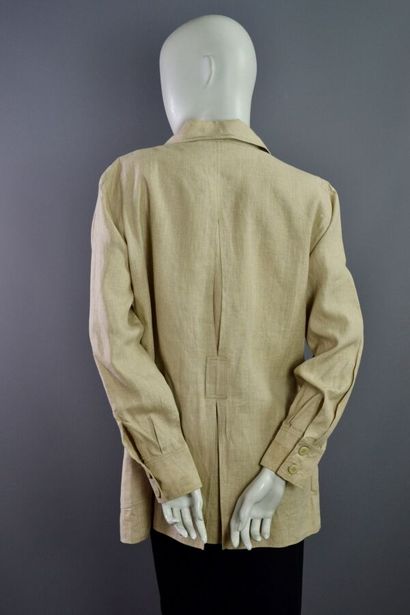 COURREGES Paris femme Saharienne en lin naturel...