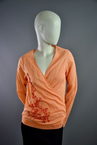 CHRISTIAN DIOR Boutique Top en coton corail...