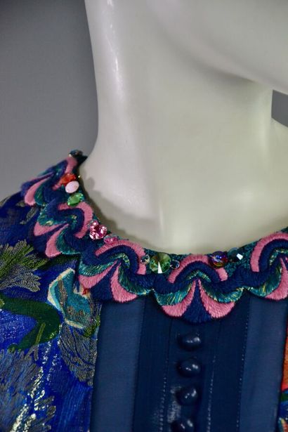 LOUIS VUITTON Robe en tweed lurex et strass...