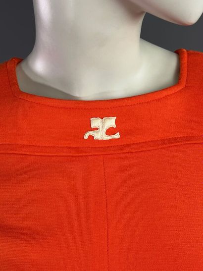COURRÈGES HYPERBOLE - Robe orange en jersey-...