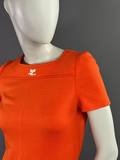 COURRÈGES HYPERBOLE - Robe orange en jersey-...