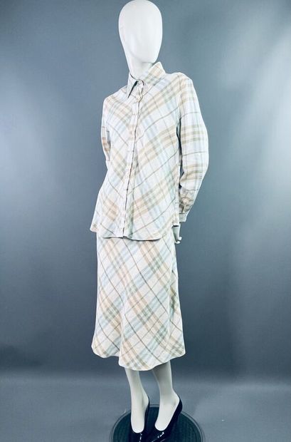 BURBERRY Ensemble d'été en lin tartan chemise...