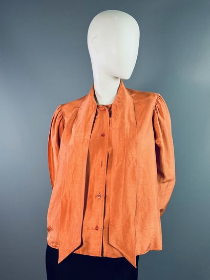 SAINT LAURENT Rive Gauche - Blouse en soie...