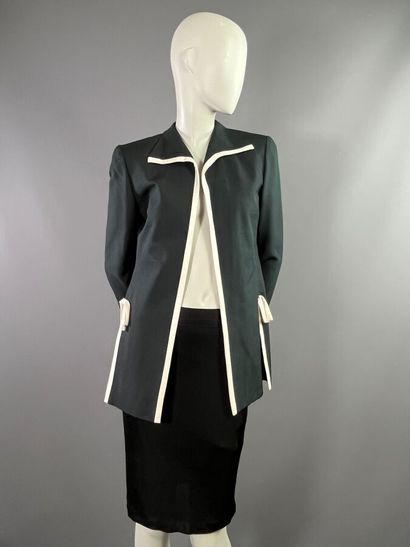 CHRISTIAN DIOR Veste en soie sauvage noire...