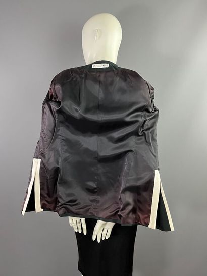 CHRISTIAN DIOR Veste en soie sauvage noire...