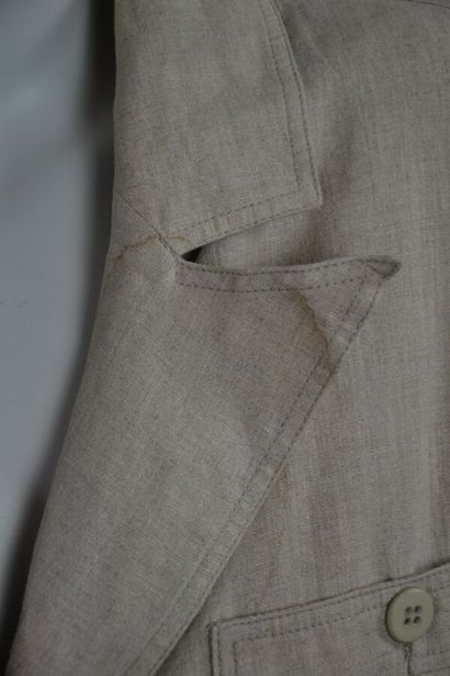 COURREGES Paris femme Saharienne en lin naturel...