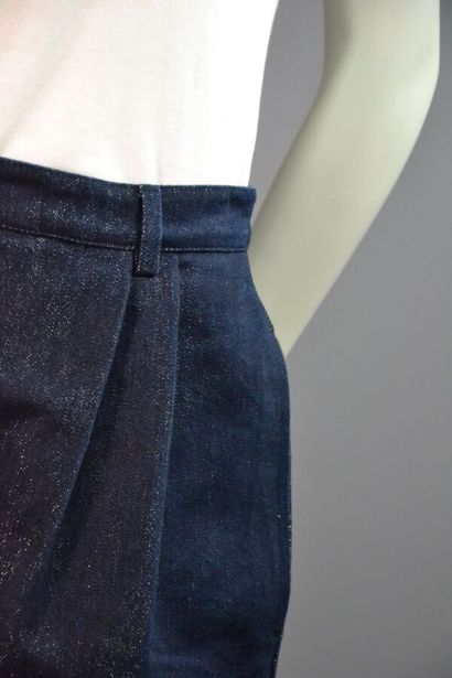 ALAIA Paris Short en denim et lurex -Env....
