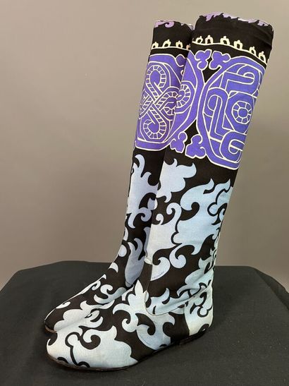 LEONARD PARIS Bottes en soie psychédélique...