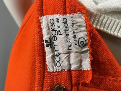 COURRÈGES Hyperbole Pantalon en laine orange...