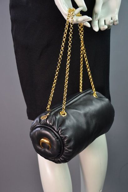 MARINE SERRE Sac papillon en cuir noir et...