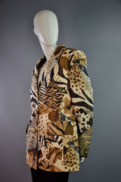LAURÈL Veste blazer en laine vierge et lurex...