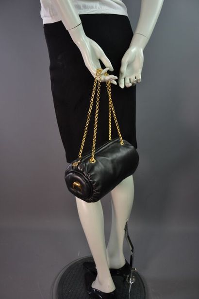 MARINE SERRE Sac papillon en cuir noir et...