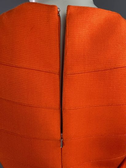 COURRÈGES PARIS - Robe orange en sergé de...