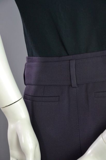 LOUIS VUITTON Jupe en laine bleu marine et...