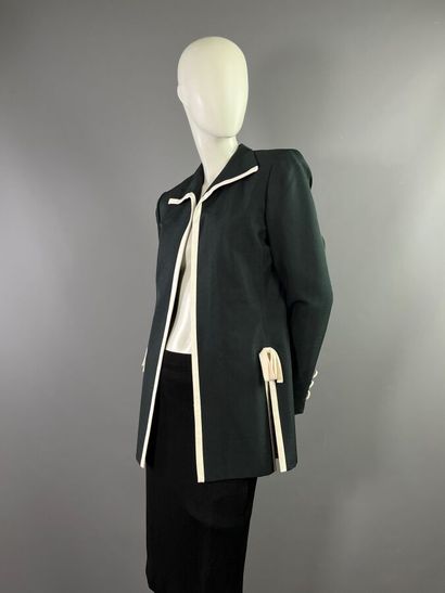CHRISTIAN DIOR Veste en soie sauvage noire...