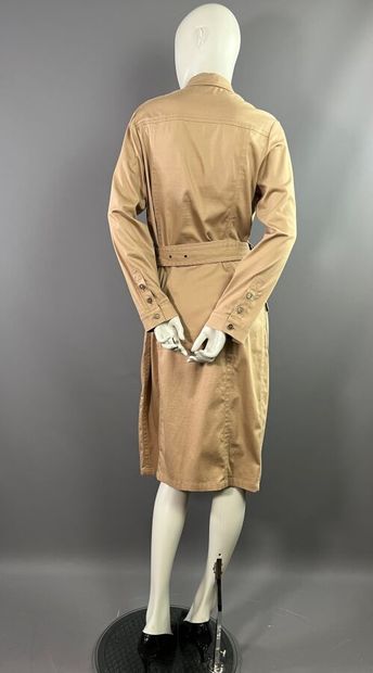 BURBERRY Robe saharienne en coton stretch...