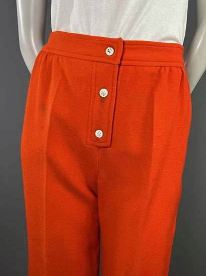 COURRÈGES Hyperbole Pantalon en laine orange...