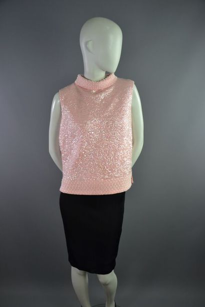 TED LAPIDUS Top sans manches en laine rose...