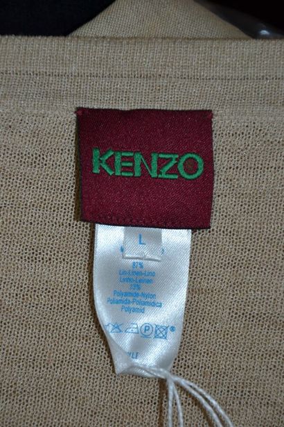 KENZO PARIS Jupe portefeuille en lin couleur...