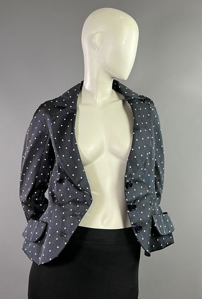CHRISTIAN DIOR Paris Veste tailleur bar bleu...
