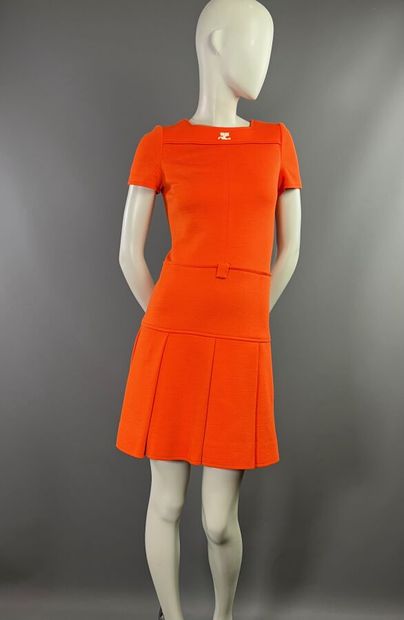 COURRÈGES HYPERBOLE - Robe orange en jersey-...
