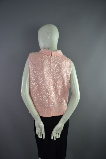 TED LAPIDUS Top sans manches en laine rose...