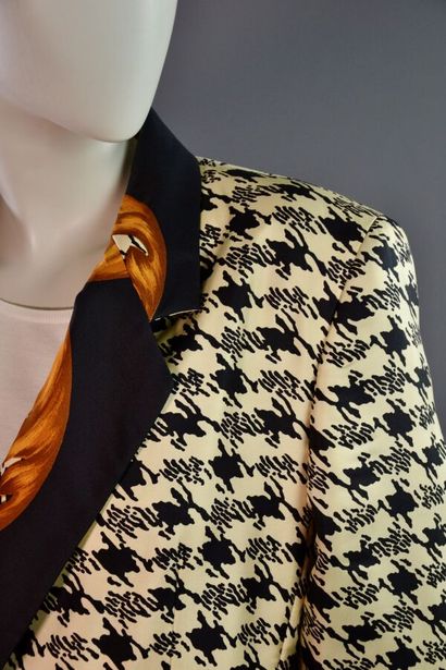 GENNY - Veste blazer en twill de soie pied...