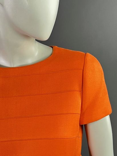 COURRÈGES PARIS - Robe orange en sergé de...