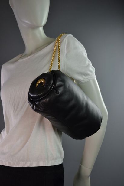 MARINE SERRE Sac papillon en cuir noir et...