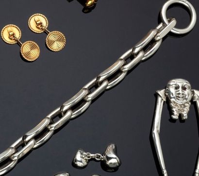 Bracelet en argent (925 millièmes) à larges...
