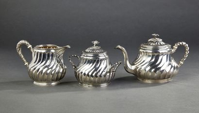 PAILLART Frères - Silver tea service with...