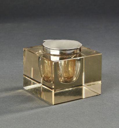 Inkwell in smoked glass 