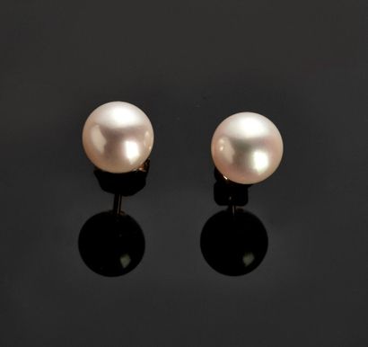 Pair of earrings in yellow gold 18 k (750...