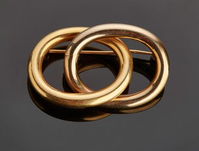 Brooch in yellow gold 18 k (750 thousandths)...
