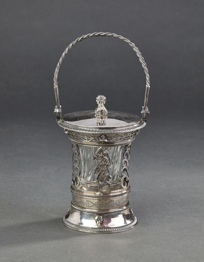 Mustard pot out of silver (925 thousandths)...